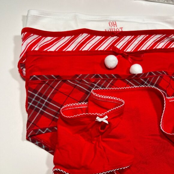 Victoria Secret Pink XL Cheeky Panties Cotton Blend Christmas Holiday Pack of 5 - Picture 4 of 13